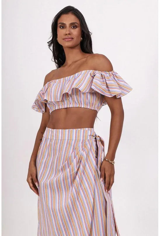 BLUSA TRICOLINE BABADO FRESCORES PEQUIÁ
