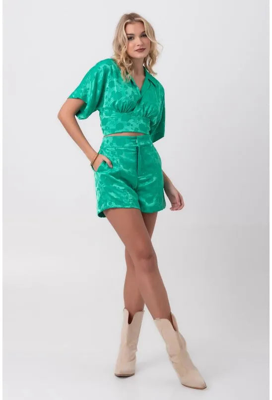 BLUSA JACQUARD FAIXA CAMPO BELO VERDE PEQUIÁ