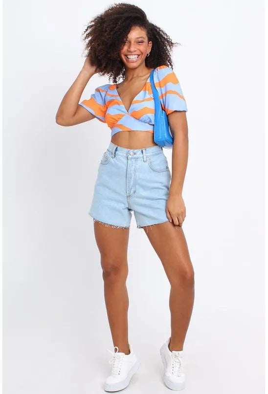 BLUSA CROPPED TERREMOTO DE COR PEQUIÁ