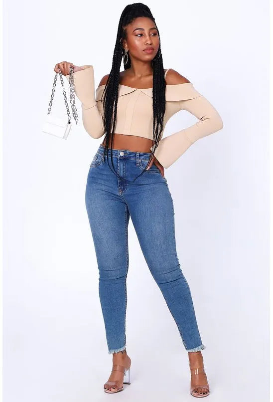 CROPPED MANGA LONGA ALL IS LOVE - CREME
