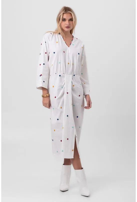 VESTIDO MIDI DECOTADO BRANCO