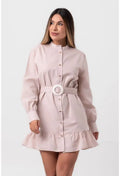 VESTIDO TRICOLINE CHEMISE BEGE PEQUIÁ