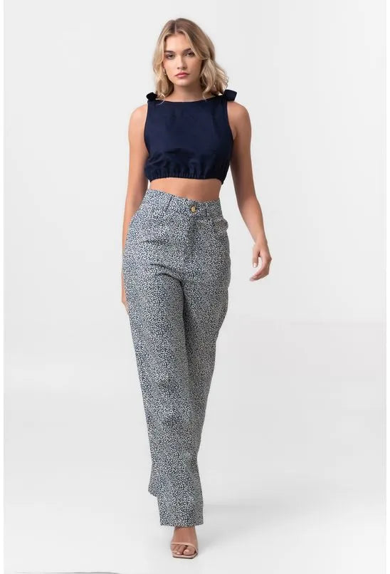 BLUSA CROPPED AMARRAÇÃO ALÇAS AZUL LABRAVA