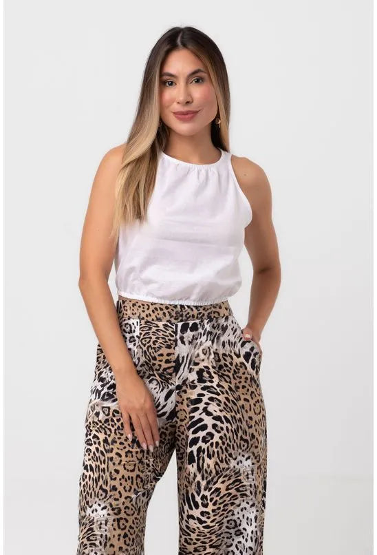 BLUSA CROPPED BALONÊ BRANCA LABRAVA
