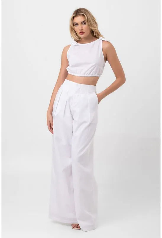 BLUSA CROPPED AMARRAÇÃO ALÇAS BRANCA LABRAVA