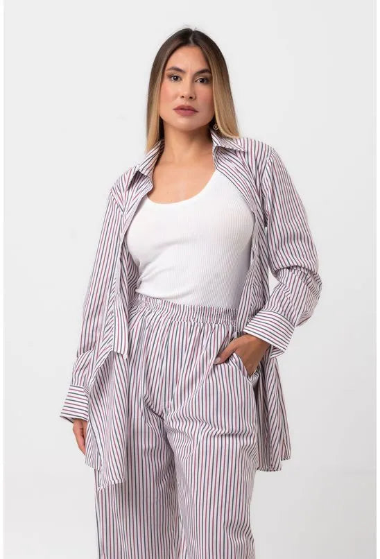 CHEMISE CURTA TRANSPASSE LISTRAS BOLD LABRAVA