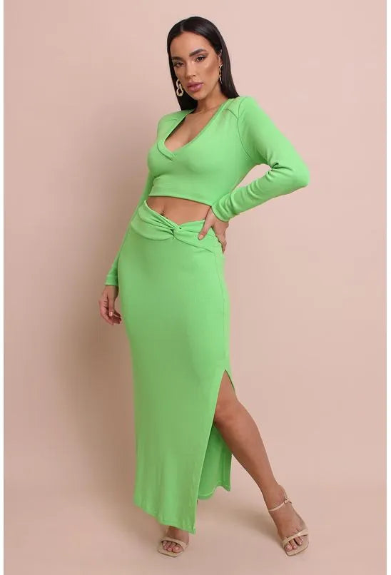 BLUSA TRICOT OMBREIRA VERDE CLARO LABRAVA