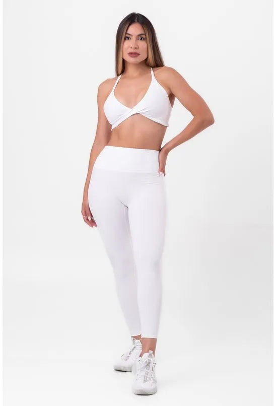 CONJUNTO FITNESS CALÇA LEGGING E TOP BRANCO
