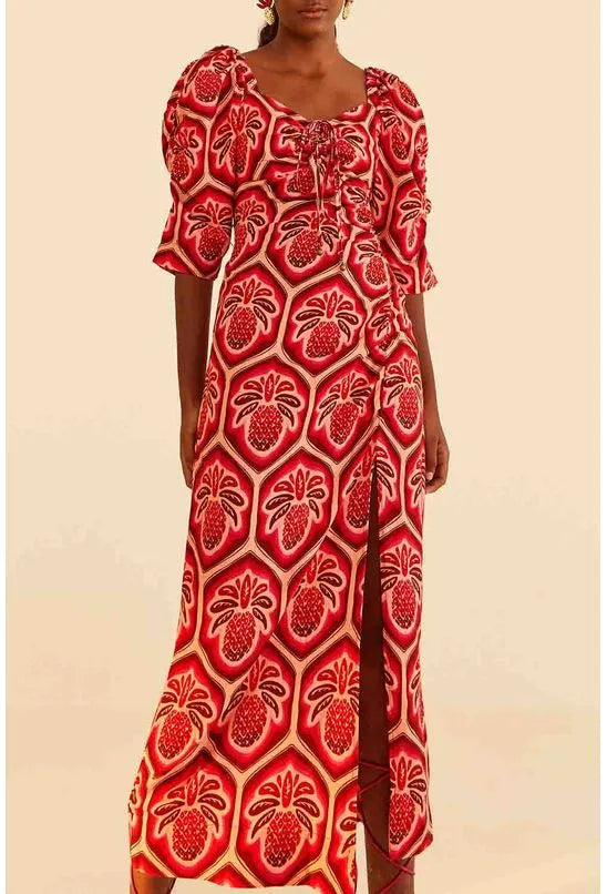 VESTIDO FRANZIDO ABACAXI COBOGO FARM