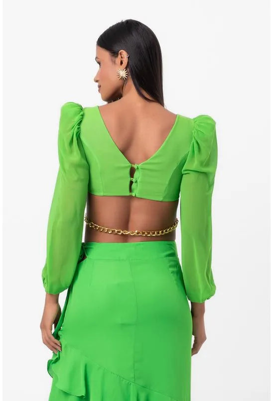 BLUSA CROPPED CORRENTE VERDE LABRAVA