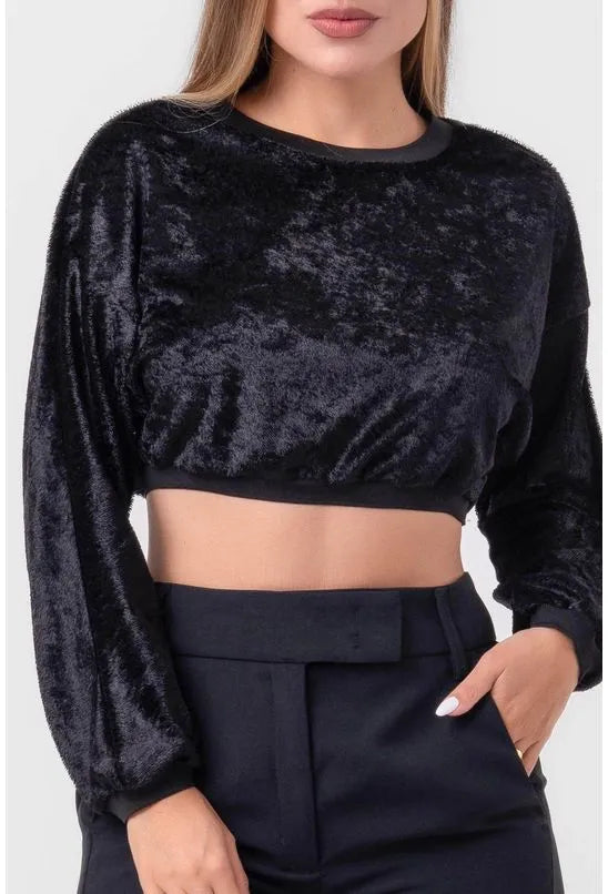 BLUSA CAMURÇA MANGA LONGA PRETA LABRAVA