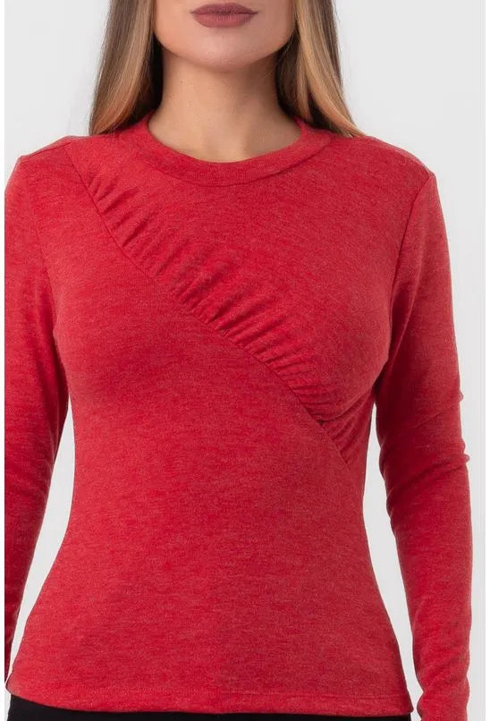 BLUSA MANGA LONGA FRANZIDA VERMELHA LABRAVA