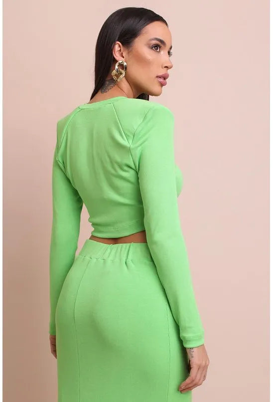 BLUSA TRICOT OMBREIRA VERDE CLARO LABRAVA