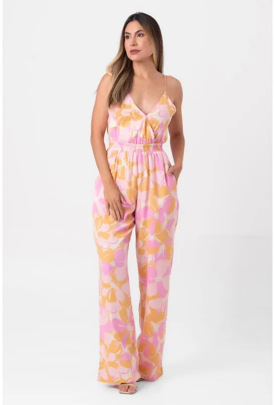 MACACÃO PANTALONA BLUSH ROSA PEQUIÁ
