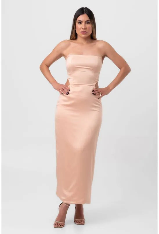 VESTIDO SUPER MIDI BEGE LABRAVA