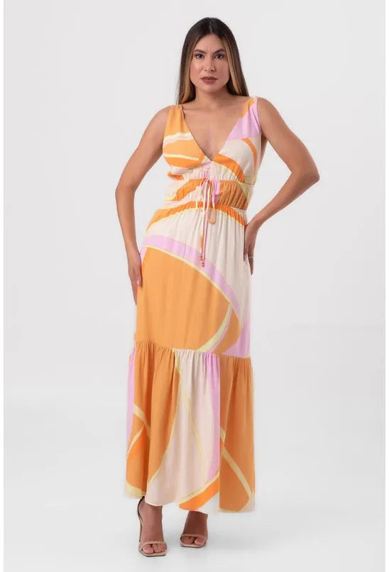 VESTIDO MIDI LINHAS DO AMANHECER PEQUIÁ