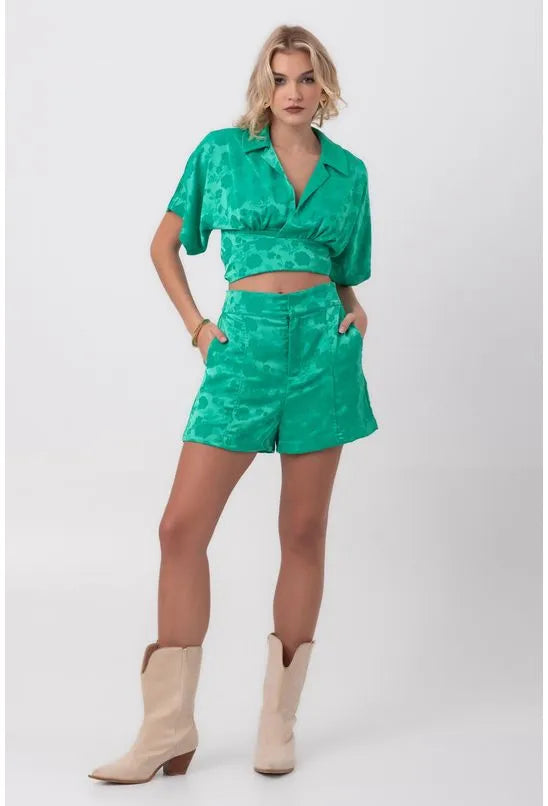 BLUSA JACQUARD FAIXA CAMPO BELO VERDE PEQUIÁ