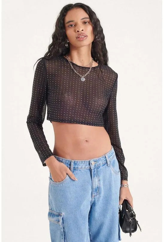 BLUSA CROPPED COM BORDADO MYFT