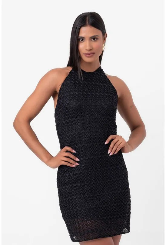 VESTIDO RENDA CURTO PRETO LABRAVA