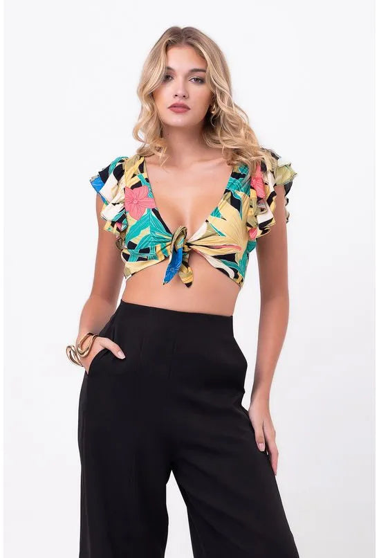 BLUSA CROPPED AMARRAÇÃO LÍRIO DA NOITE PEQUIÁ