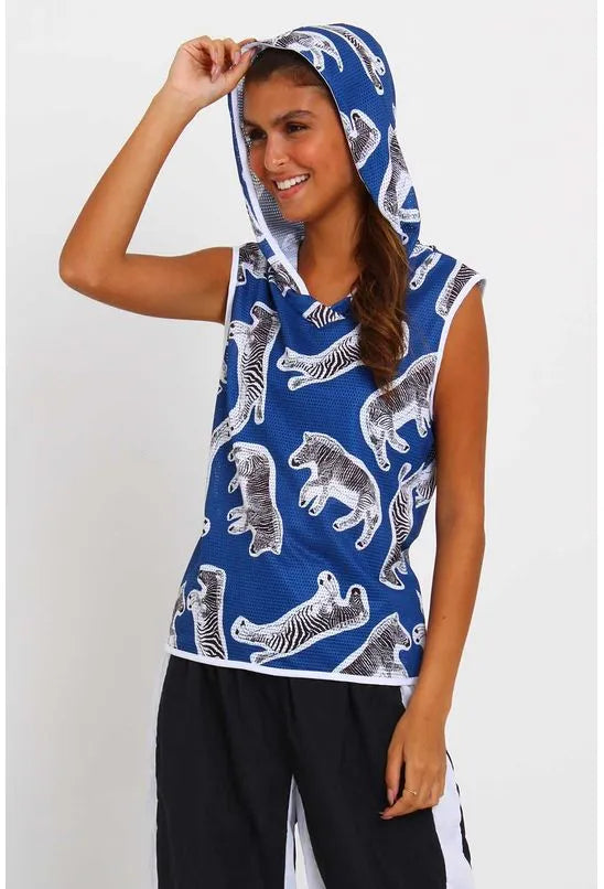 BLUSA MALHA ESTAMPADA COM CAPUZ MERCATTO