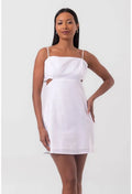 VESTIDO CURTO RECORTES LATERAIS BRANCO LABRAVA