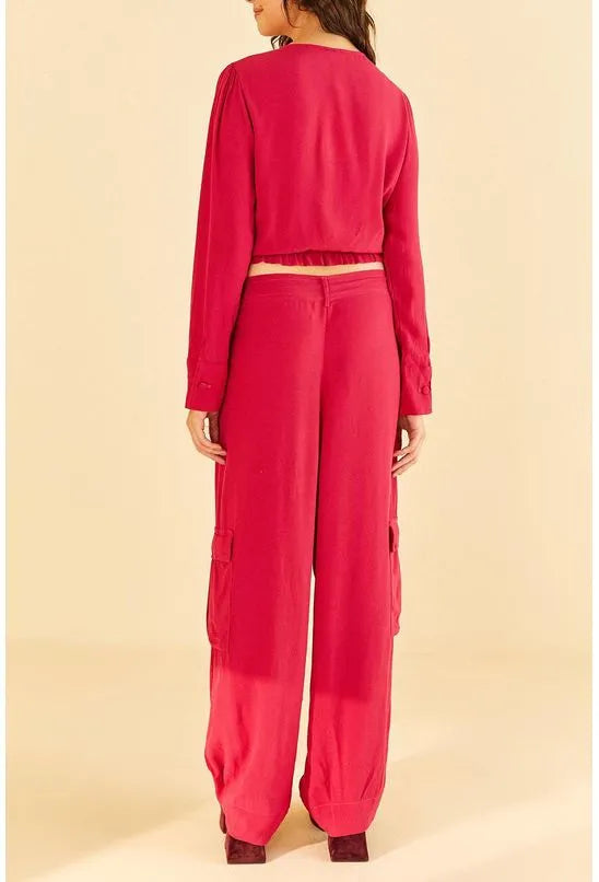 CALÇA RETA BOLSOS LATERAIS FARM