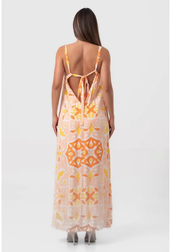 VESTIDO LONGO MANDALA SOLAR PEQUIÁ