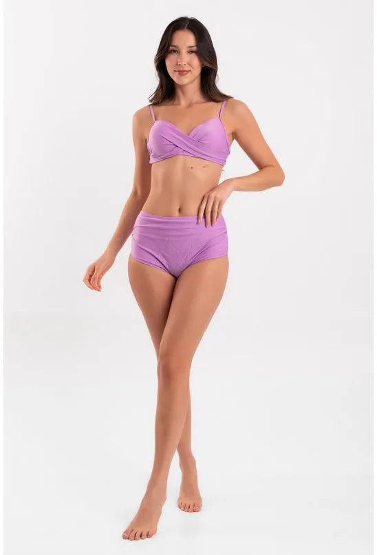 BIQUINI HOT PANTS BUSTO TRANSPASSADO LILÁS