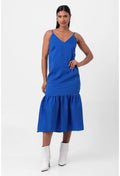 VESTIDO MIDI LISTRADO AZUL PEQUIÁ