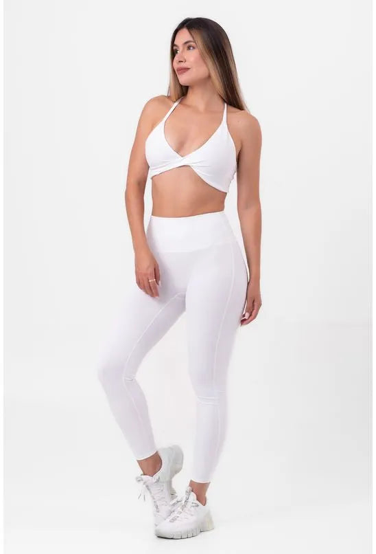 CONJUNTO FITNESS CALÇA LEGGING E TOP BRANCO