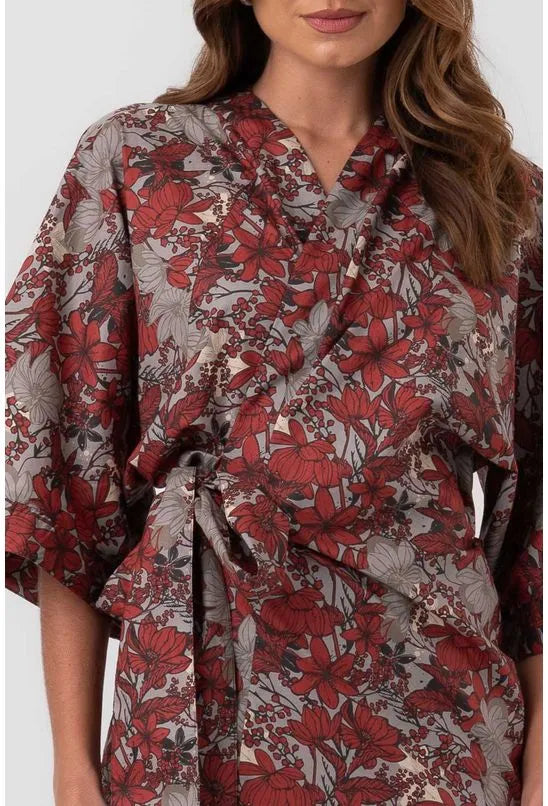 VESTIDO TRICOLINE CURTO TRANSPASSE CEREJEIRA DE OUTONO PEQUIÁ