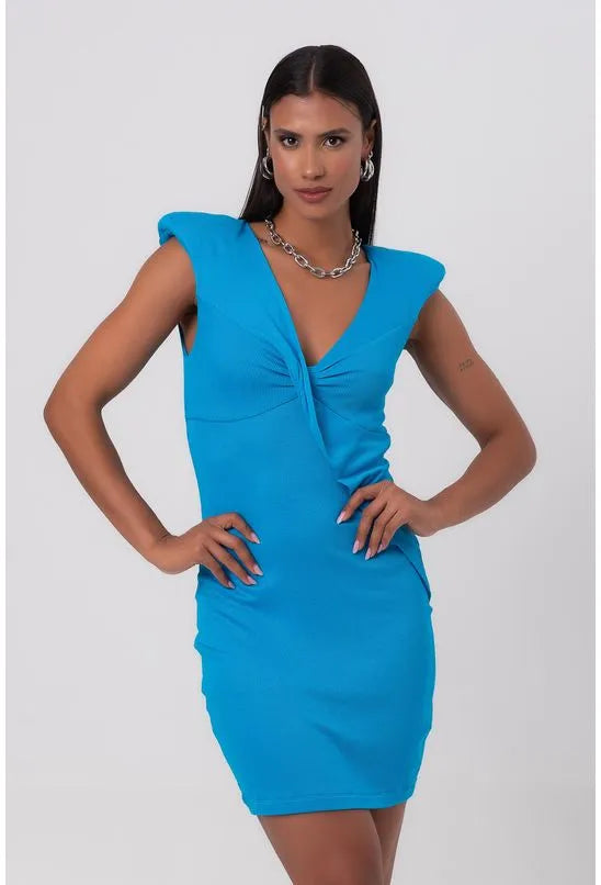 VESTIDO CURTO DRAPE AZUL LABRAVA