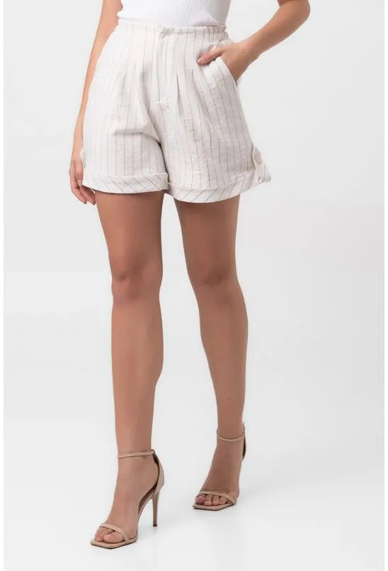 SHORT CURTO PREGAS LISTRAS VERANO OFF WHITE LABRAVA