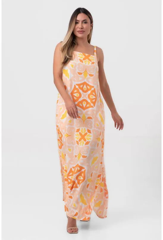 VESTIDO LONGO MANDALA SOLAR PEQUIÁ