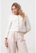 CASACO ELEGANTE DE TWEED BRANCO