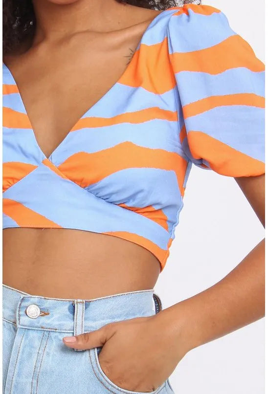 BLUSA CROPPED TERREMOTO DE COR PEQUIÁ