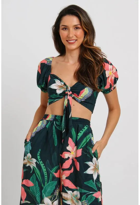 BLUSA CROPPED AMAZONITA PEQUIÁ