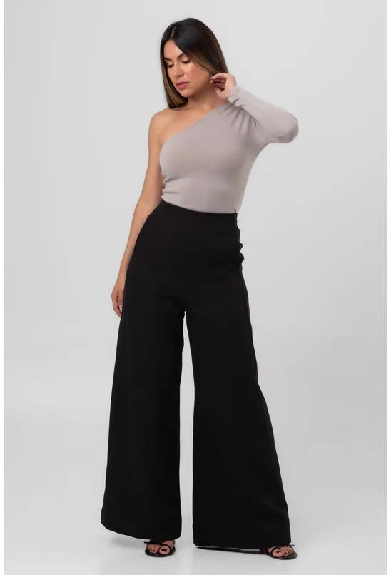 BLUSA ASSIMÉTRICA MANGA LONGA CINZA LABRAVA