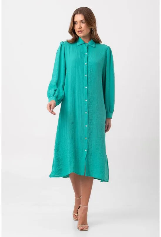 CHEMISE VISCOSE TEXTURIZADA VERDE PEQUIÁ