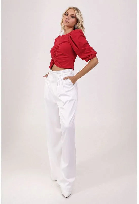 BLUSA CROPPED FRANZIDA VERMELHA LABRAVA