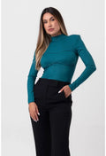 BLUSA LUREX MANGA LONGA VERDE LABRAVA