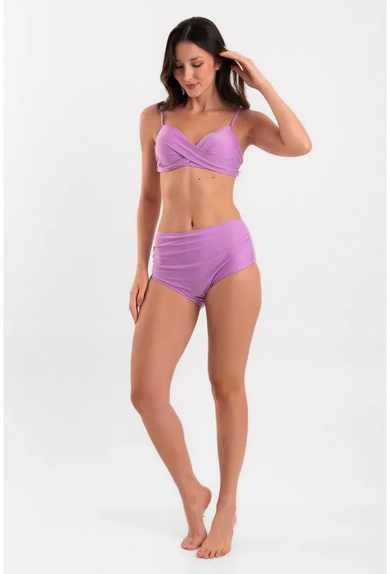 BIQUINI HOT PANTS BUSTO TRANSPASSADO LILÁS