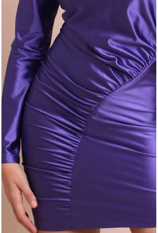 VESTIDO CURTO FRANZIDO JERSEY ROXO LABRAVA