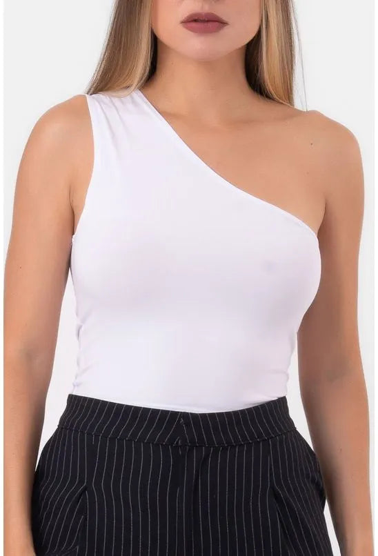 BLUSA OMBRO ÚNICO BRANCO