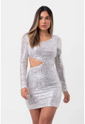VESTIDO CURTO VAZADO PAETÊ PRATA LABRAVA