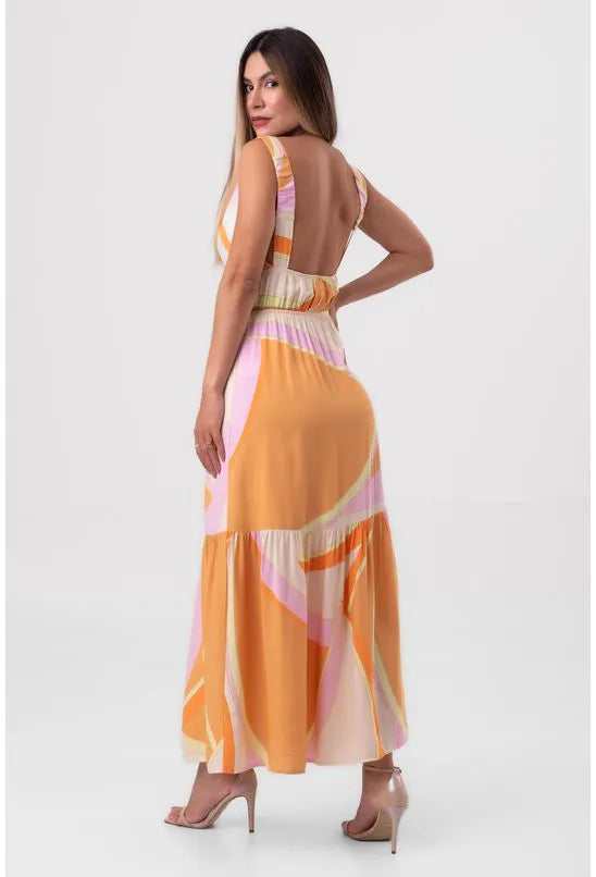 VESTIDO MIDI LINHAS DO AMANHECER PEQUIÁ
