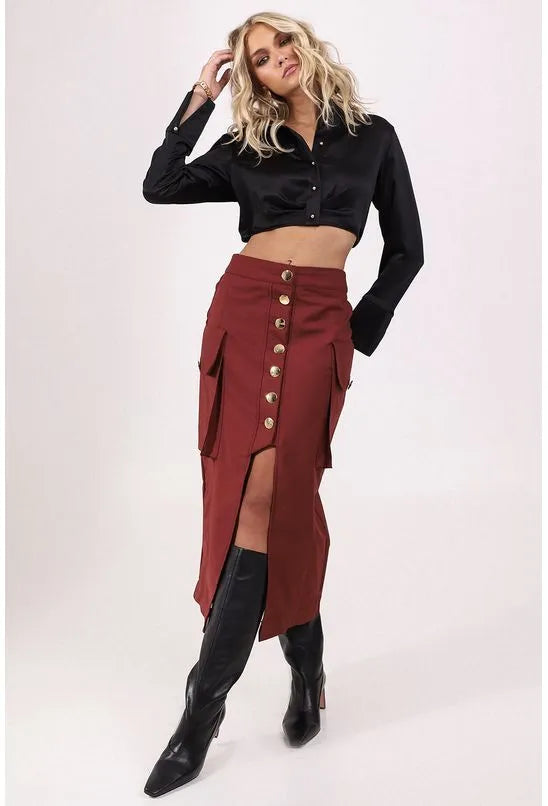 SAIA MIDI COM FENDA VINHO LABRAVA