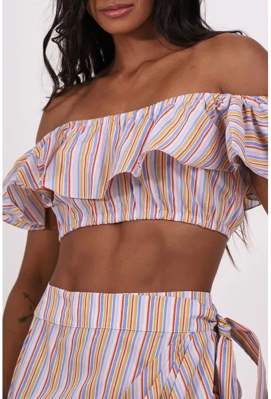 BLUSA TRICOLINE BABADO FRESCORES PEQUIÁ