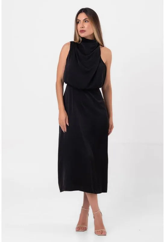 VESTIDO LONGO BLUSE ELEGANTE PRETO